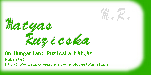 matyas ruzicska business card