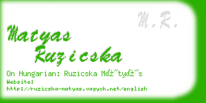 matyas ruzicska business card